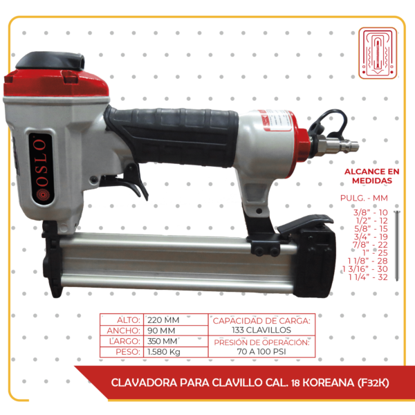 CLAVADORA PARA CLAVILLO CAL. 18 KOREANA (F32K) - osloshoponline.com